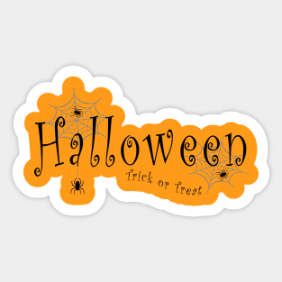 Spider webs and spiders over Halloween and Trick or Treat Sticker